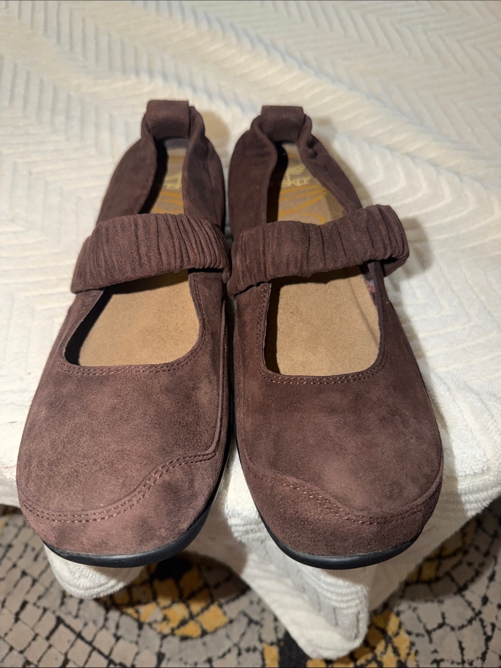 Dansko Brown Suede Mary Jane Flats
